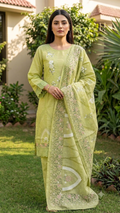PC - 027 Stitched Cotton Suit with Nelo Kara Dupatta 3PC
