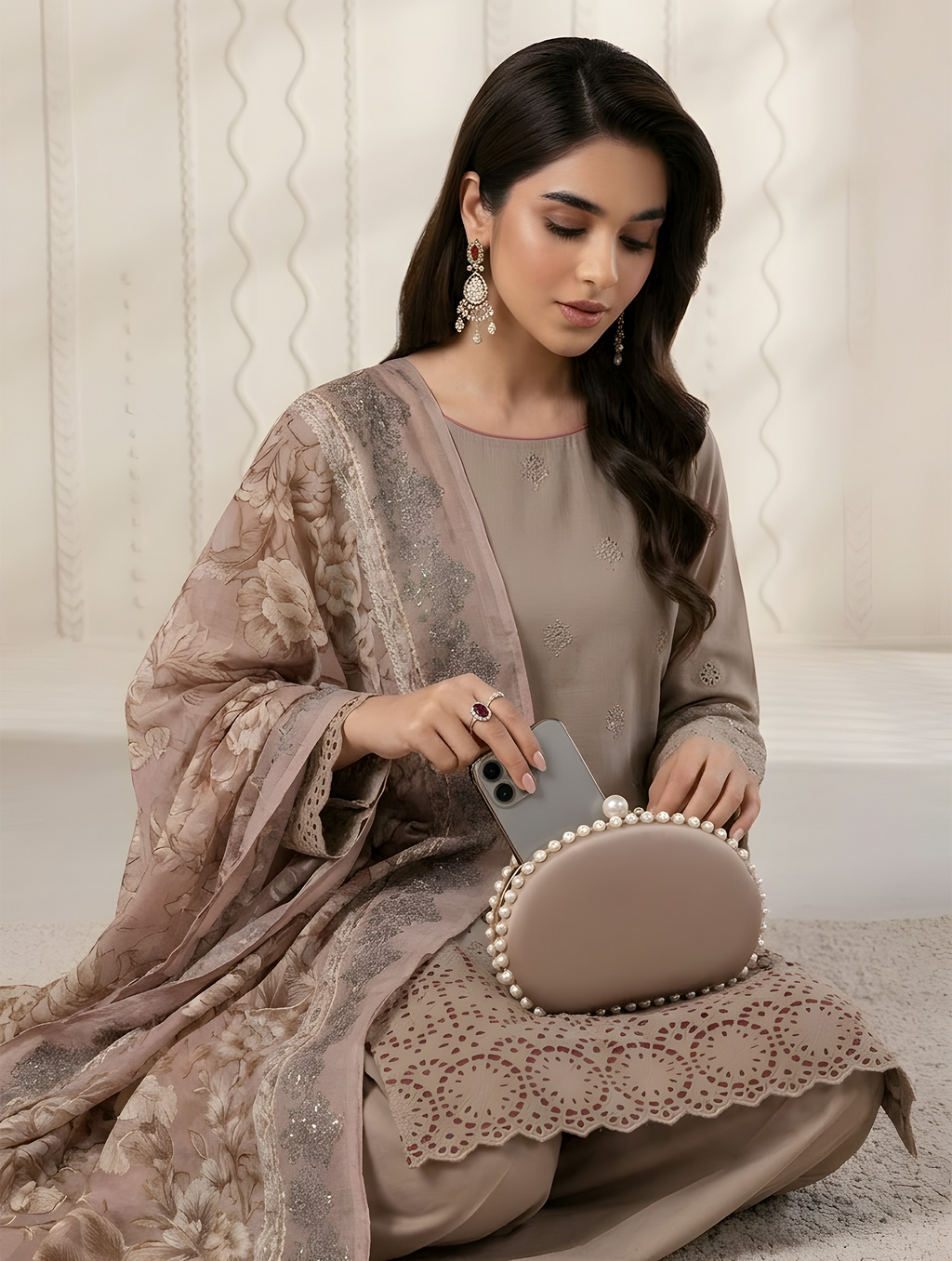 PC  - 086 CHICKENKARI 3 PIECE LAWN UNSTITCEHD SUIT
