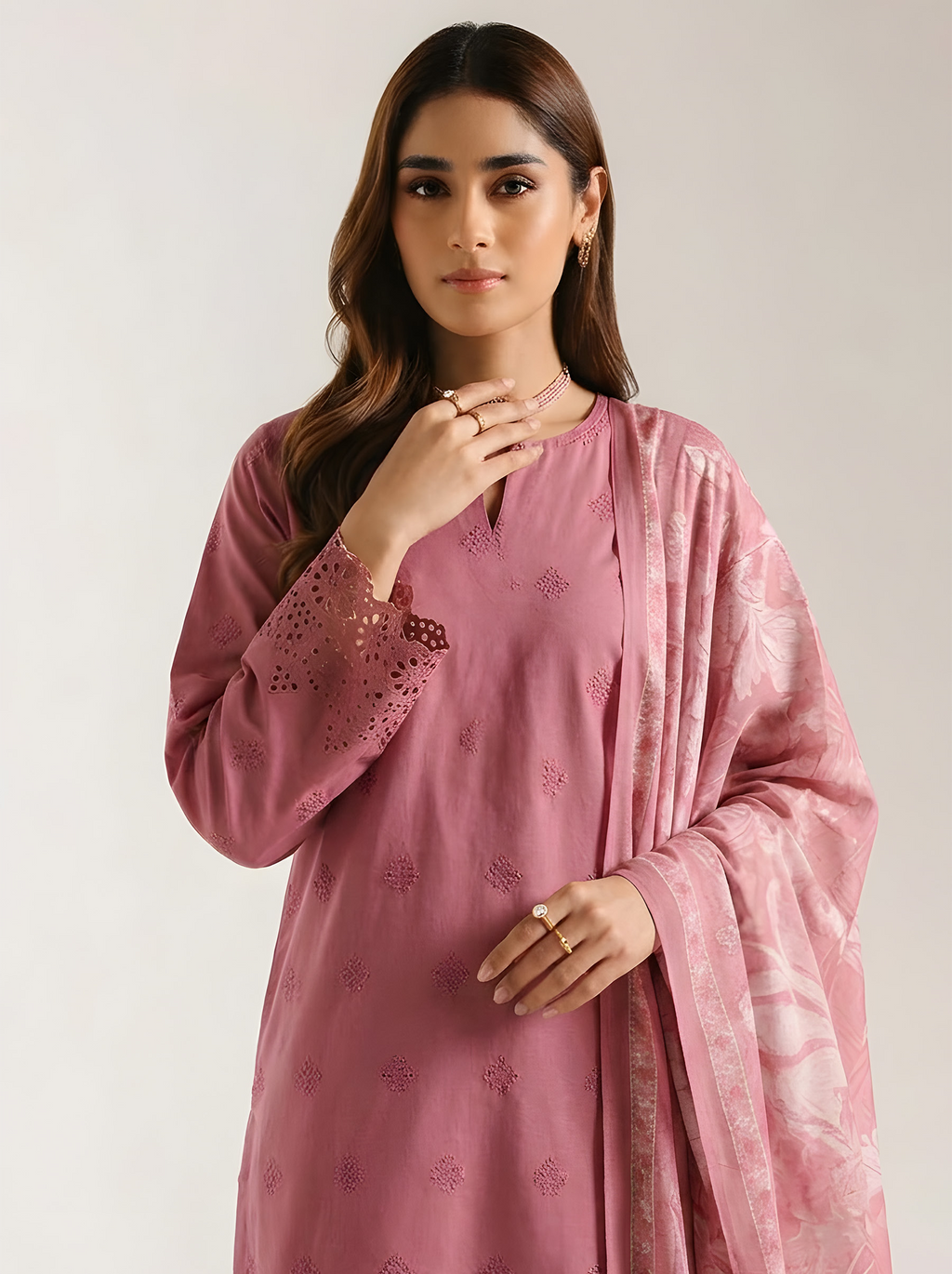PC  - 088 CHICKENKARI 3 PIECE LAWN UNSTITCEHD SUIT