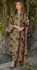 PC - A063 3PC Embroidered Lawn Suit with Chiffon Dupatta