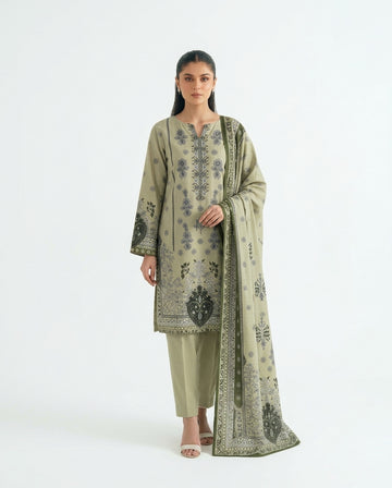 A044 Unstitched embroidered Khadder Suit 3 PC
