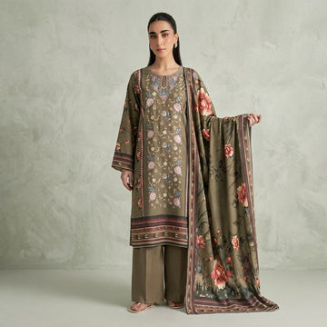 A0332 Unstitched Embroided Dhanak Suit 3 PC