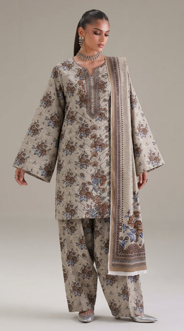 A046 Unstitched embroidered Khadder Suit 3 PC